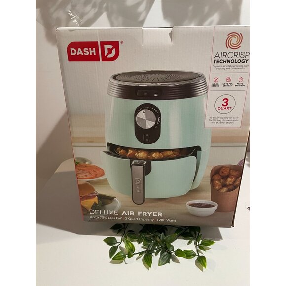 Dash | Kitchen | Dash Deluxe Air Fryer 3 Quart Aqua With Aircrisp ...